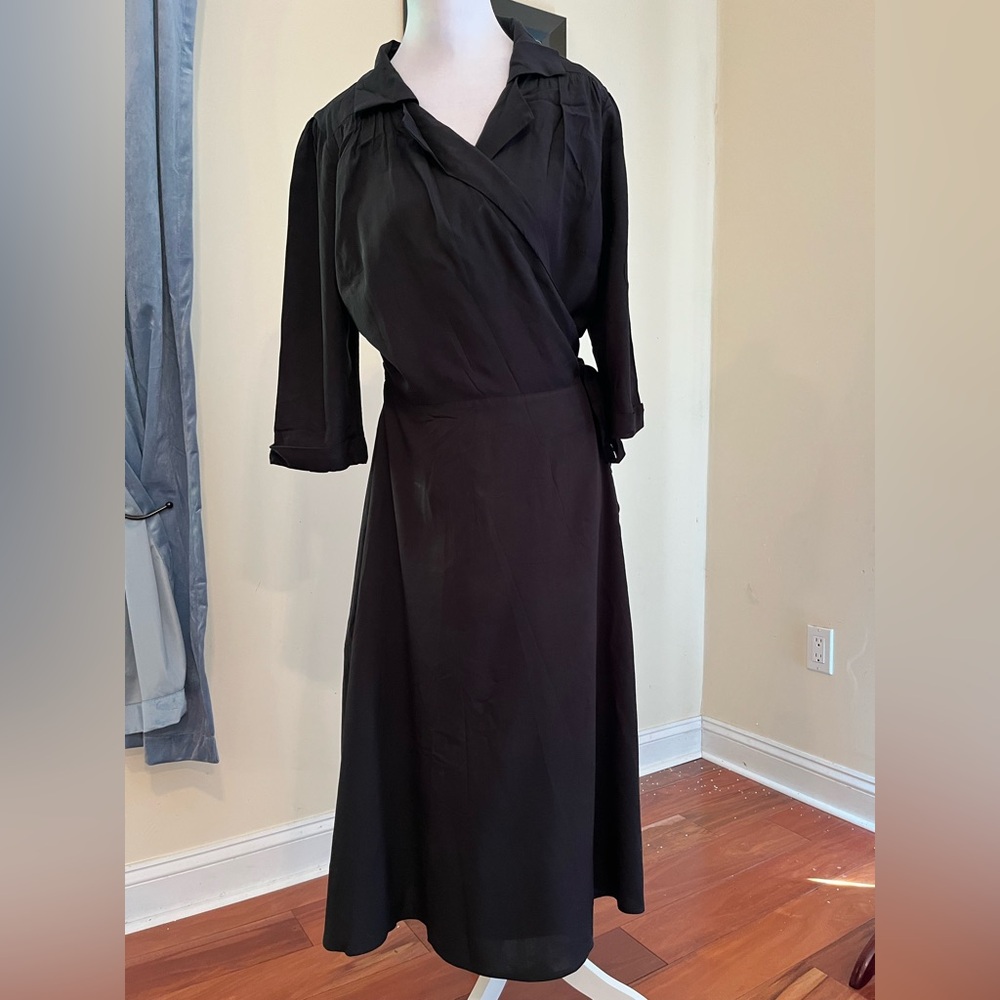 ModCloth x Collectif Black Wrap‎ Dress